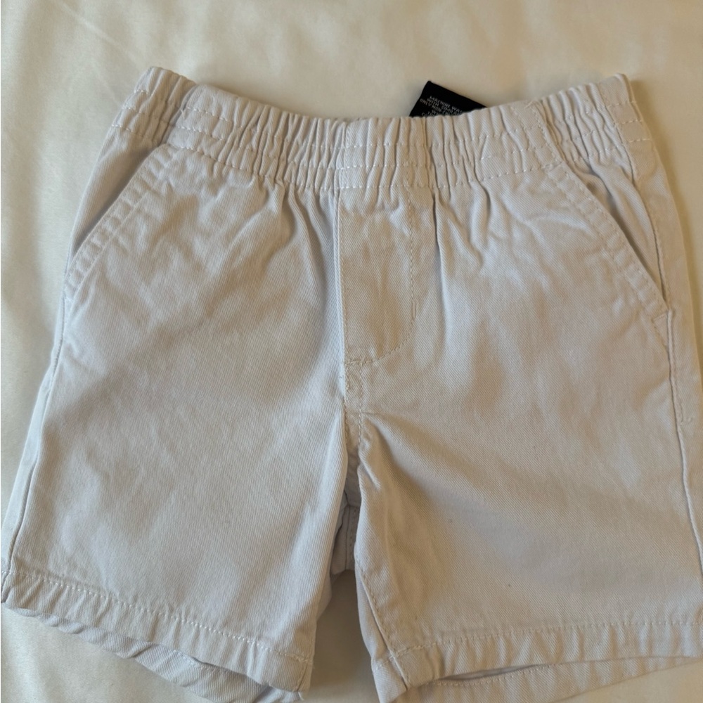 Light Gray Elastic Waist Shorts